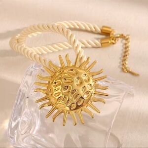 Sun 18K Gold Waterproof Cream Pendant Necklace